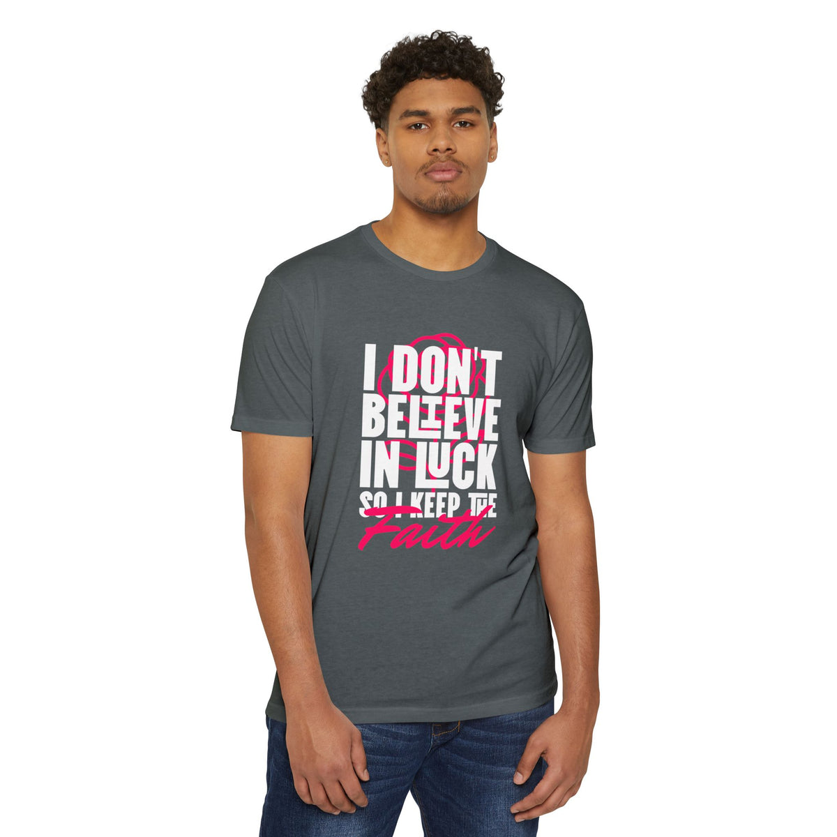 Over Luck T-Shirt – Conviction Over Superstition – product view 17