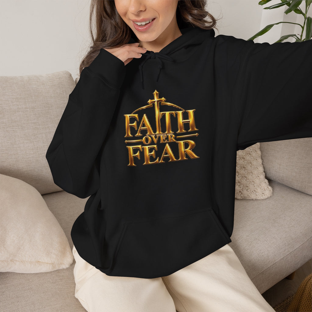 Faith Over Fear Gold Cross Hoodie — product image 9