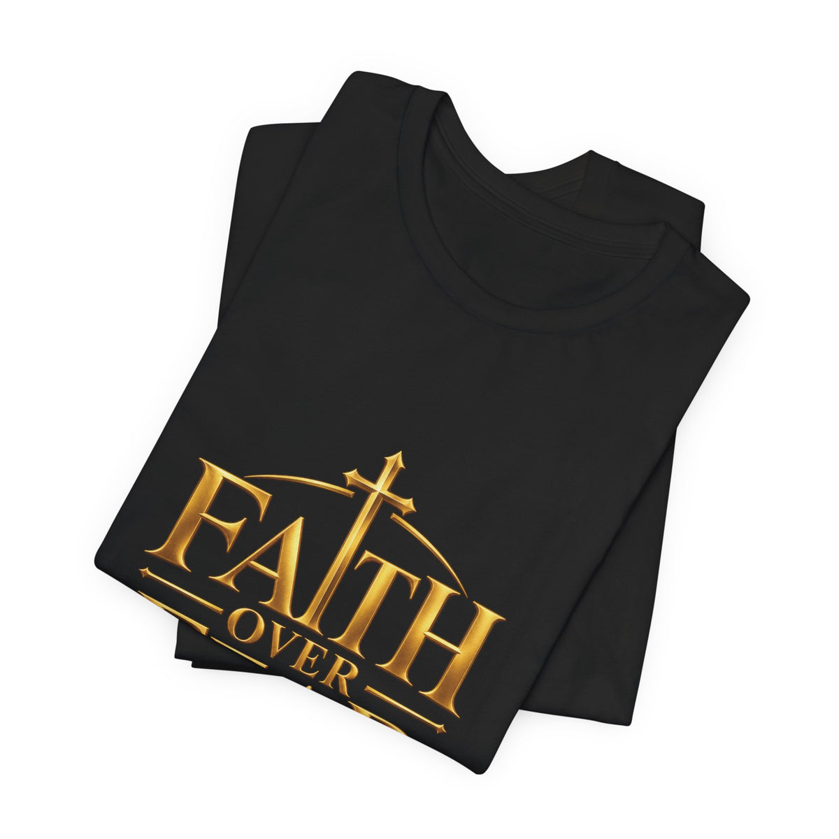 Faith Over Fear Gold Cross T-Shirt — product image 2