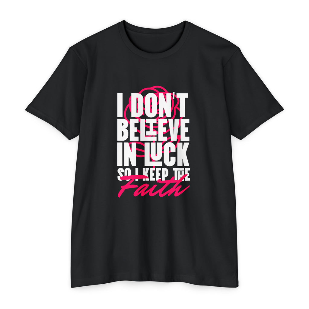 Over Luck T-Shirt – Conviction Over Superstition – product view 1