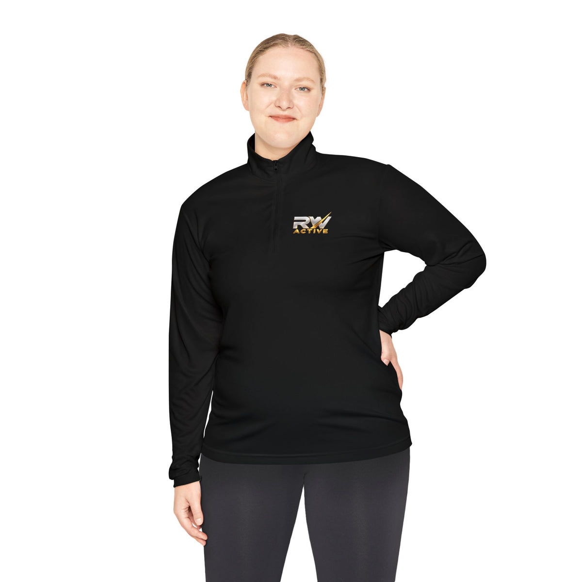 RW ACTIVE Essential Performance Quarter-Zip Pullover — Black