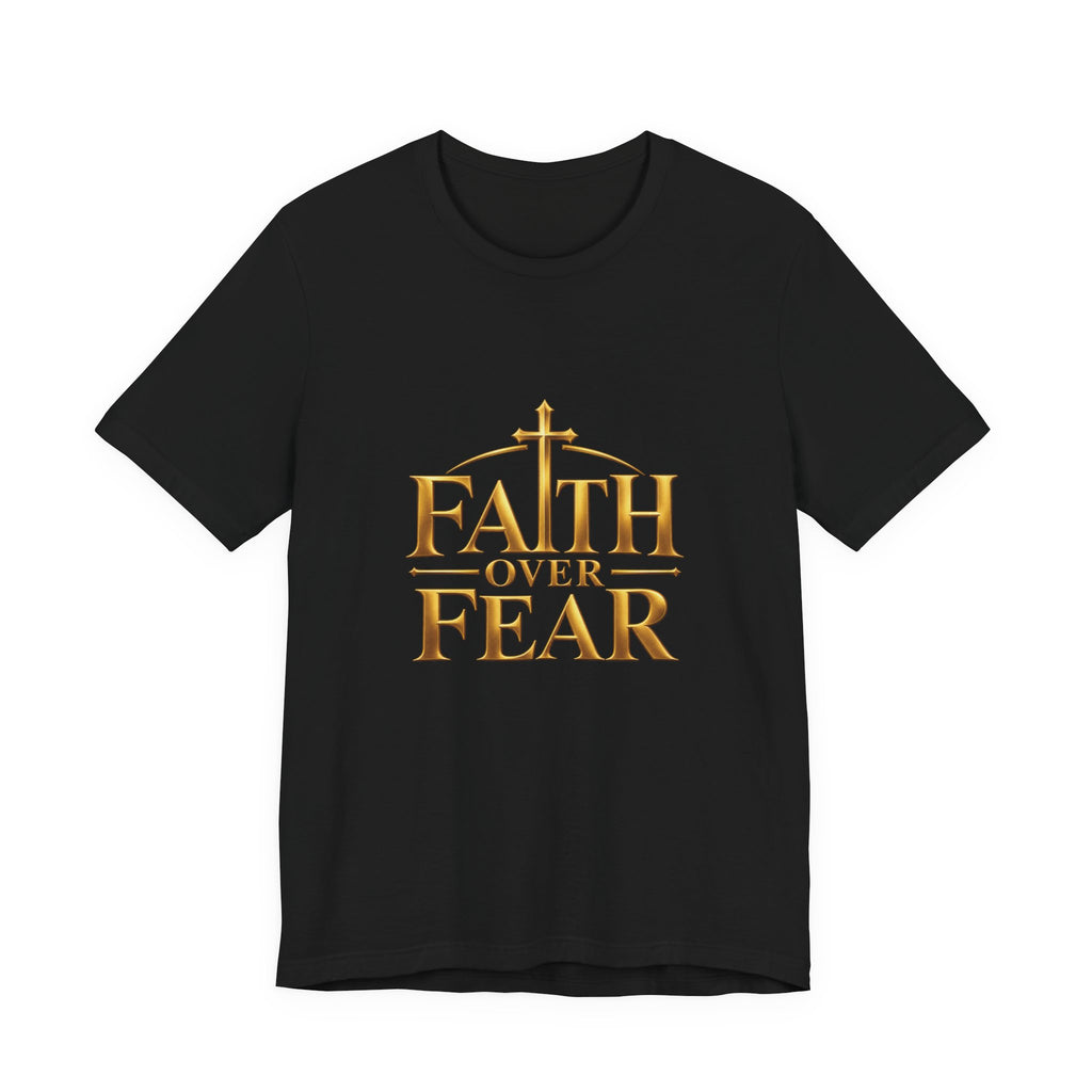 Faith Over Fear Gold Cross T-Shirt — product image 1