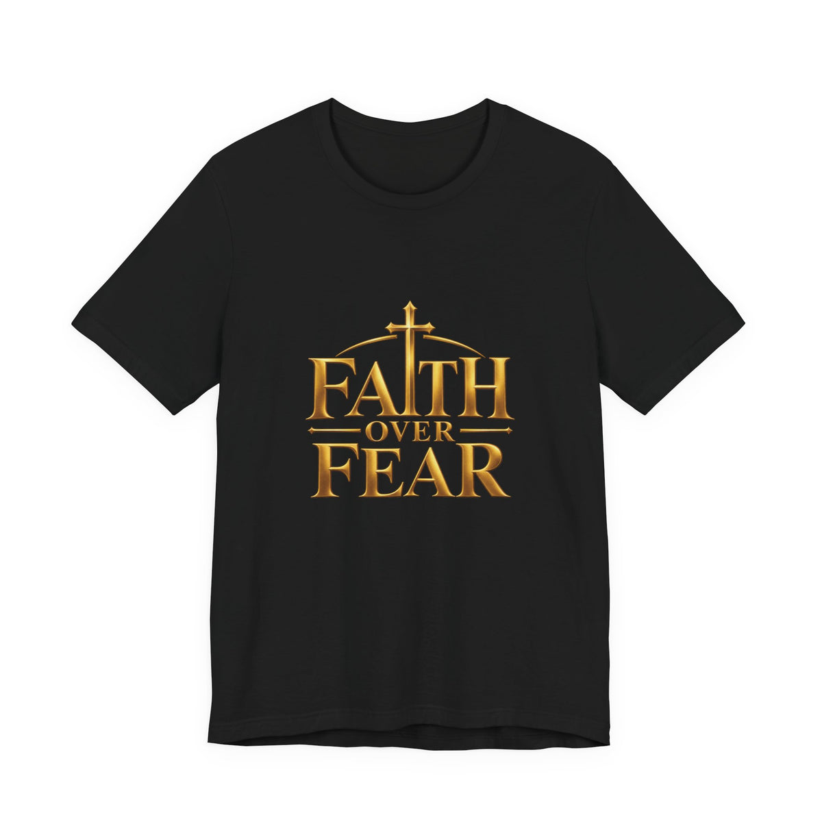 Faith Over Fear Gold Cross T-Shirt — product image 1