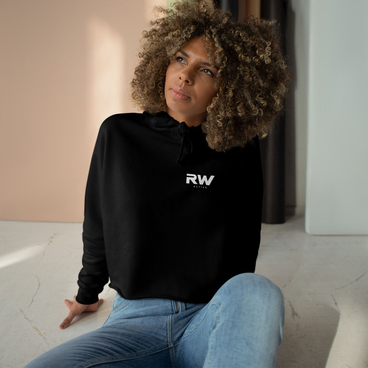 RW ACTIVE Women’s Everyday Crop Hoodie — Black — product image 4