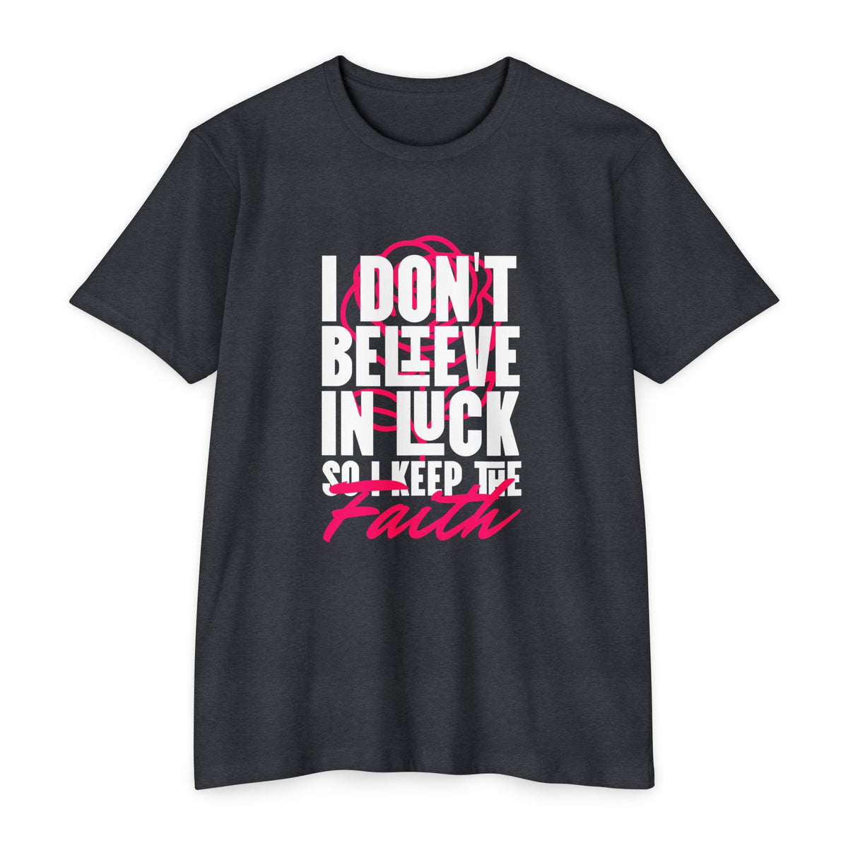Over Luck T-Shirt – Conviction Over Superstition – product view 9