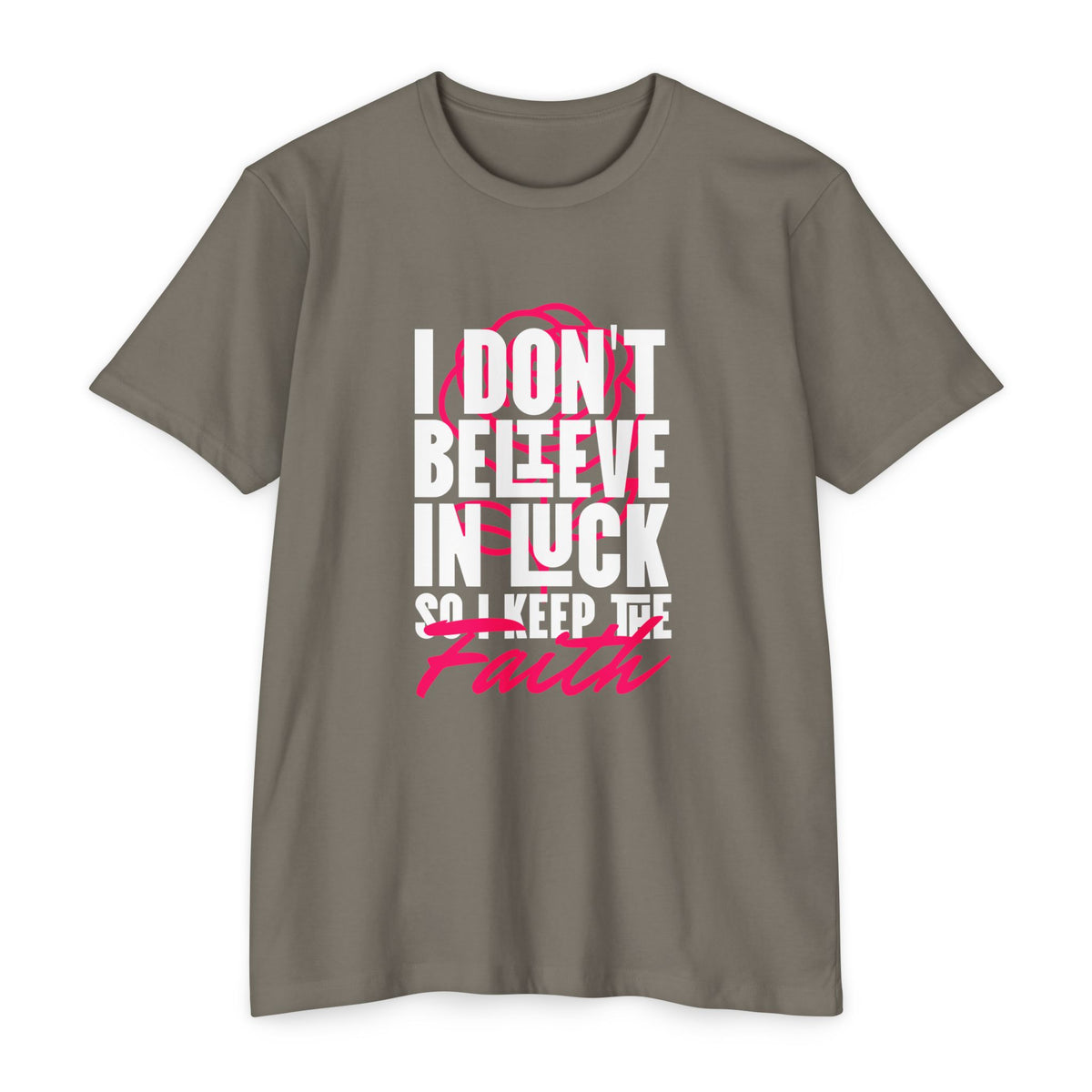 Over Luck T-Shirt – Conviction Over Superstition – product view 12