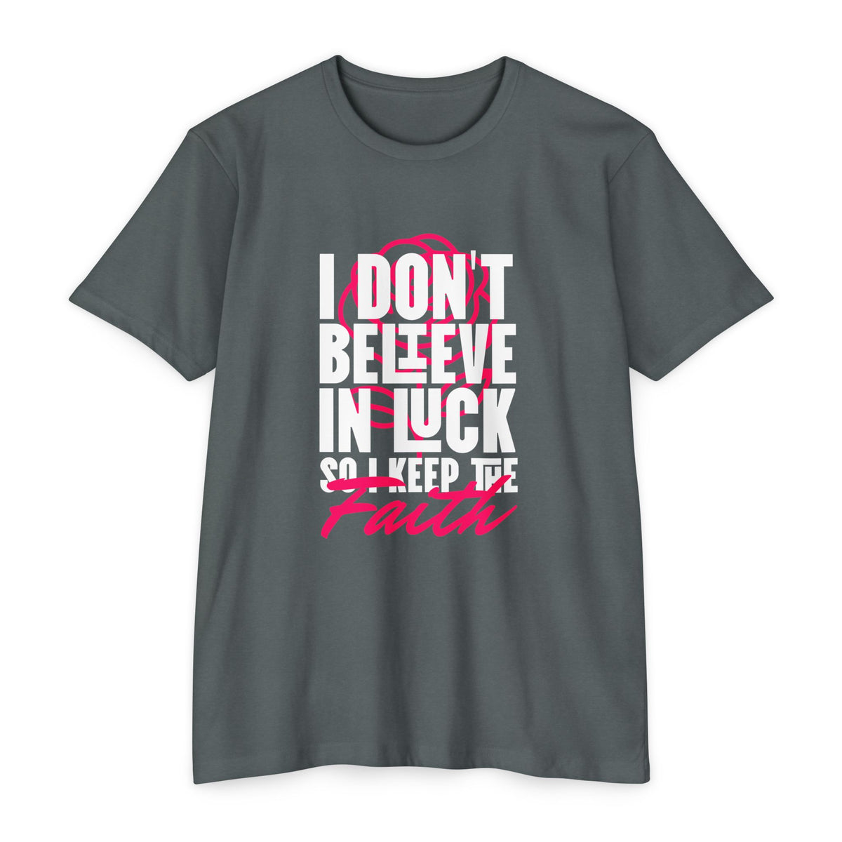 Over Luck T-Shirt – Conviction Over Superstition – product view 6