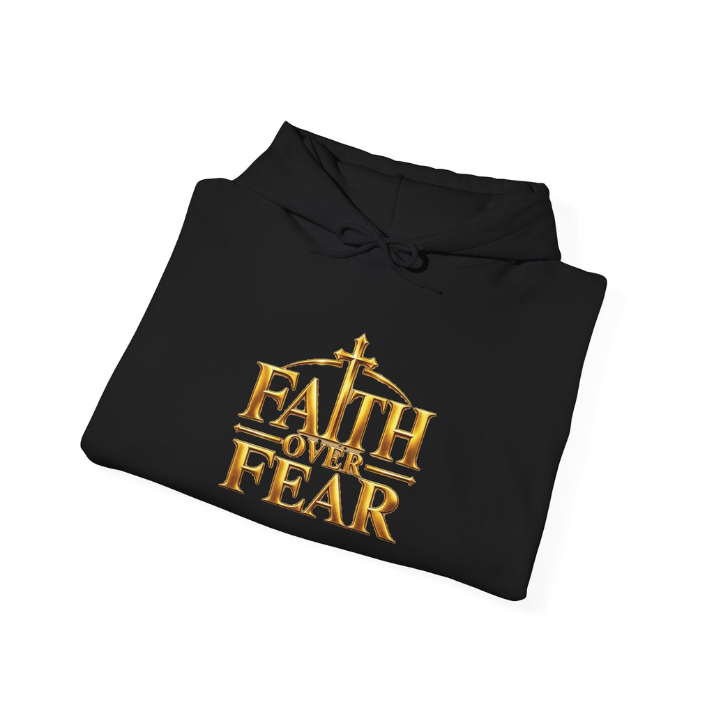 Faith Over Fear Gold Cross Hoodie — product image 4