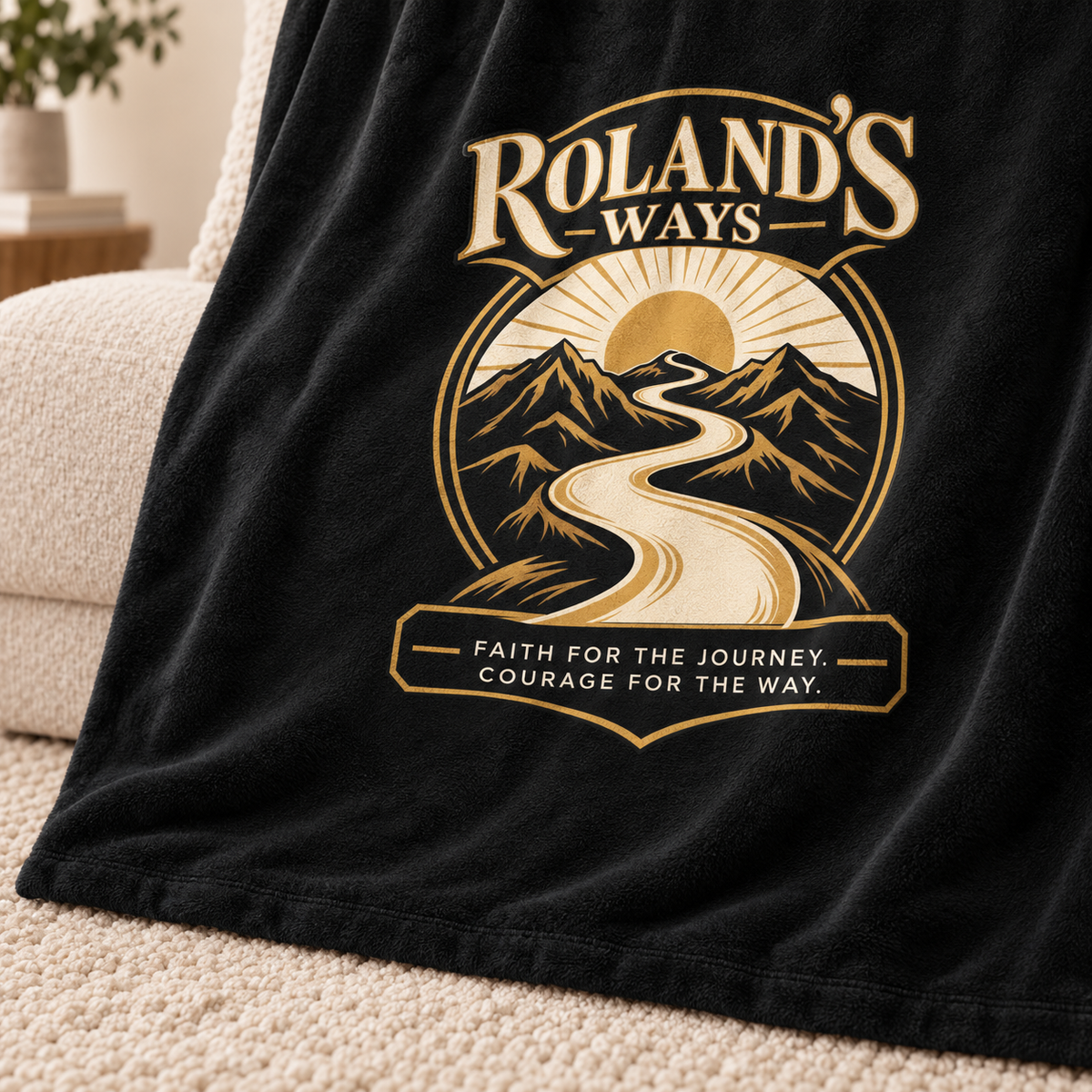 Faith for the Journey Velveteen Plush Blanket alternate lifestyle view