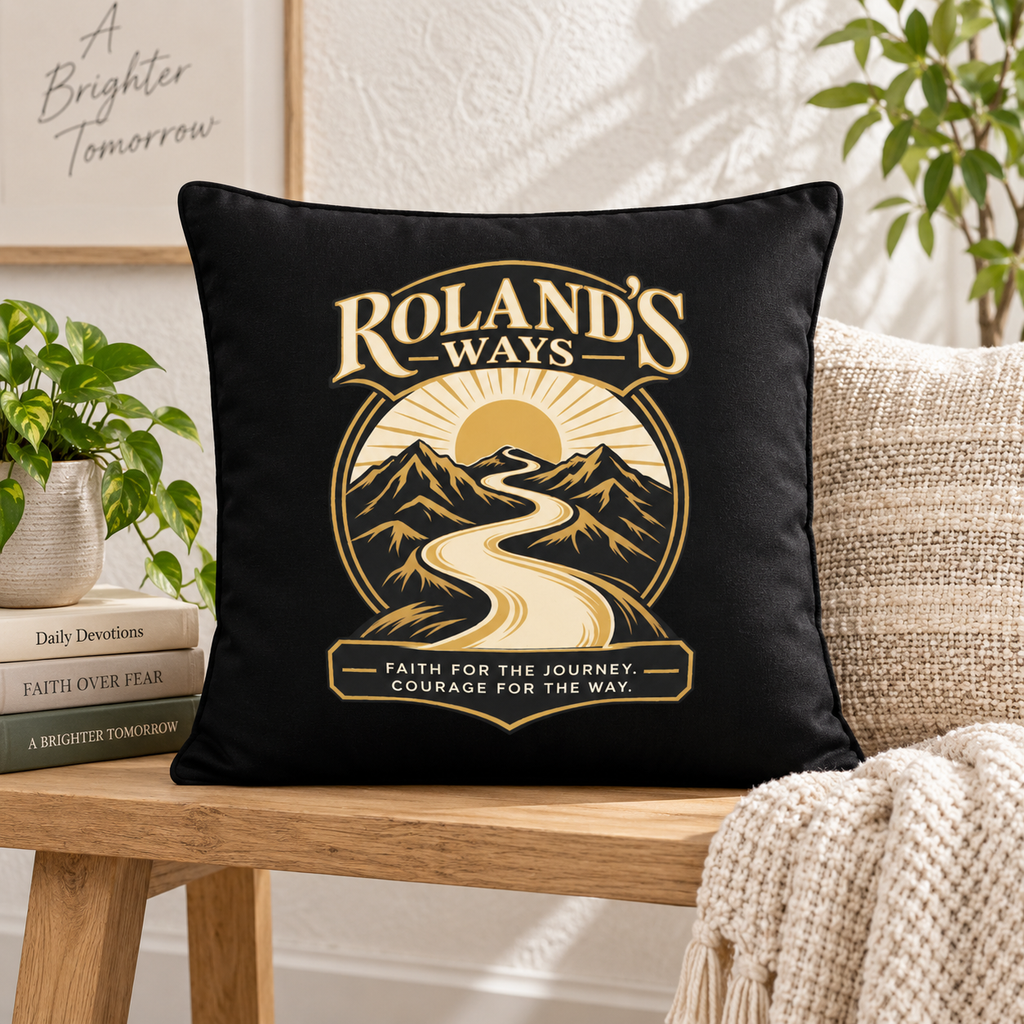 Black Faith for the Journey decorative pillow alternate lifestyle view