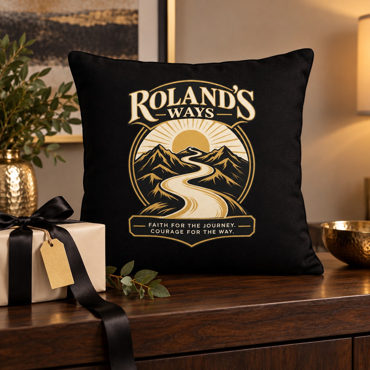 Roland’s Ways Faith for the Journey pillow alternate view