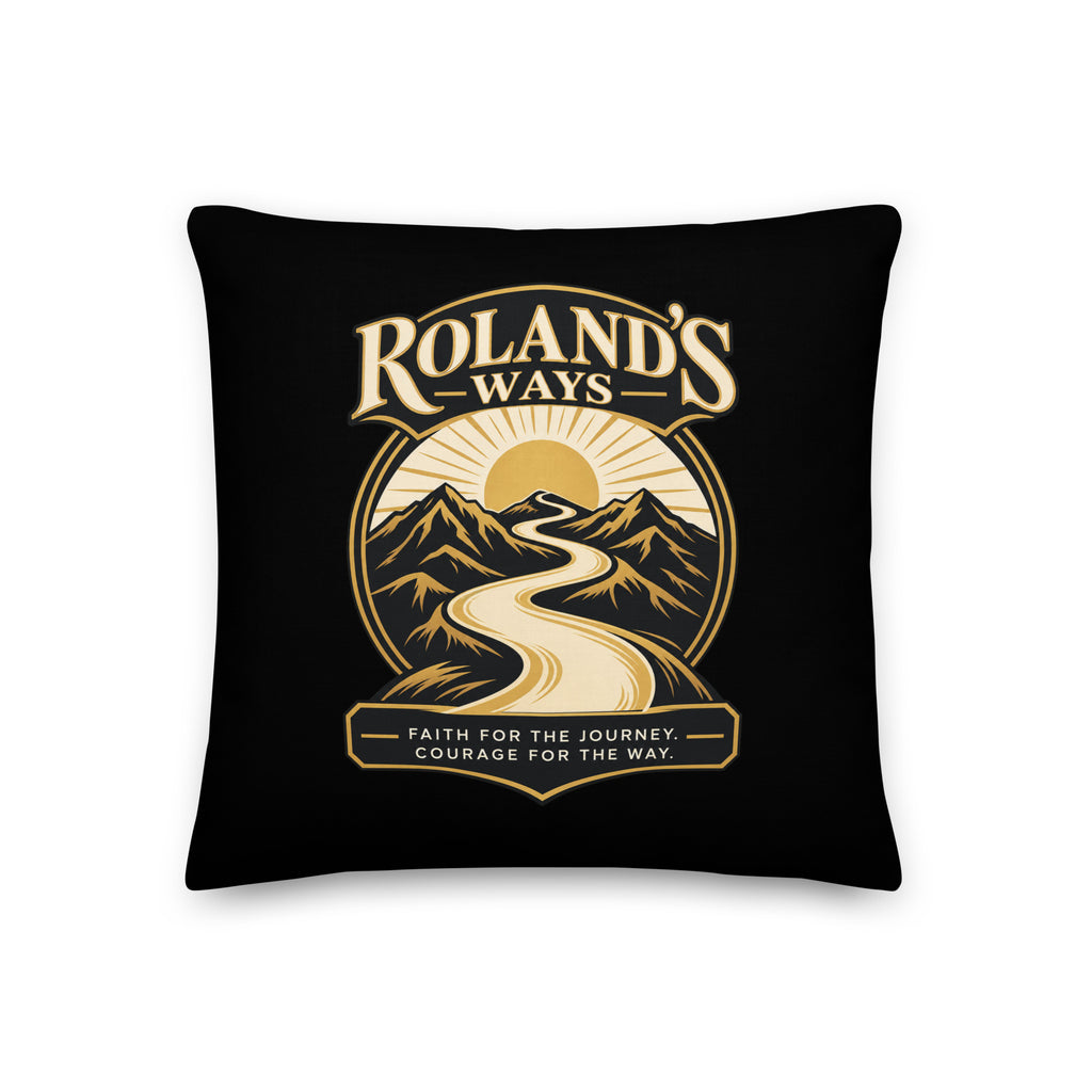 Faith for the Journey Premium Pillow, 18 inch black front view