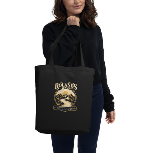 Black Roland’s Ways organic cotton tote, alternate front view