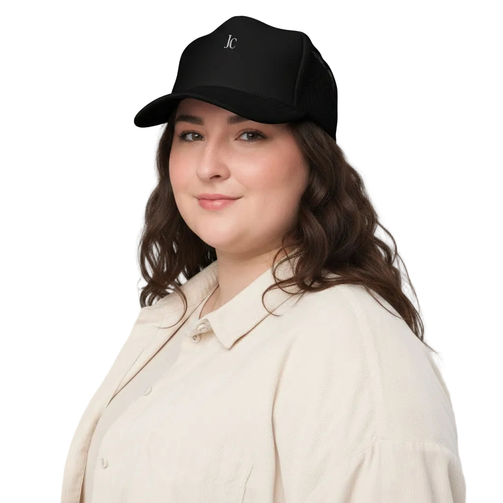 Roland’s Ways Trucker Hat | Classic Foam Front Snapback Cap – Product mockup
