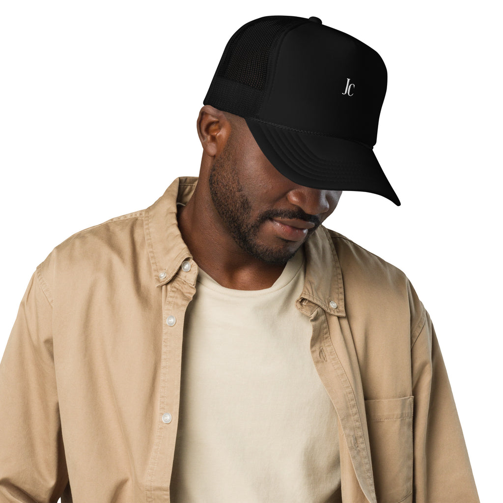 Roland’s Ways Trucker Hat | Classic Foam Front Snapback Cap – Product mockup