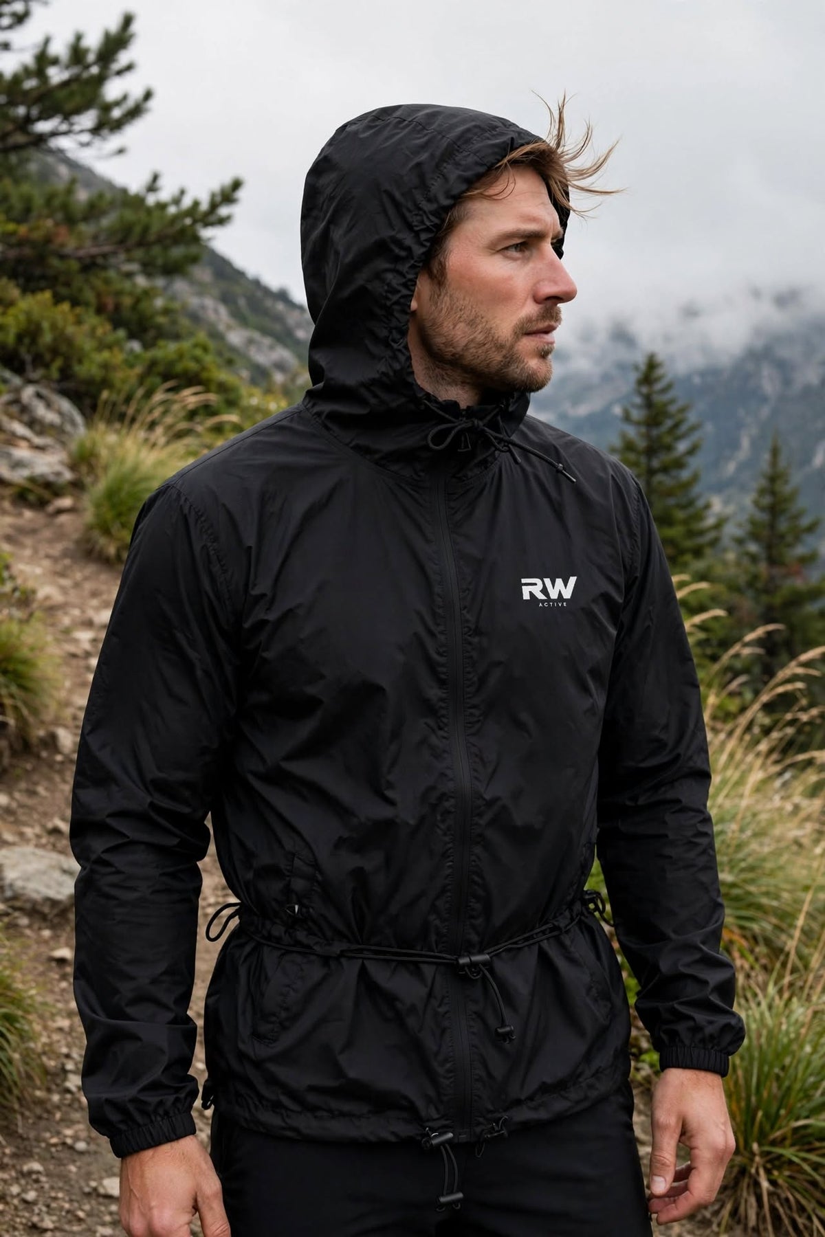RW ACTIVE Motion Lightweight Windbreaker — Black — product image 7