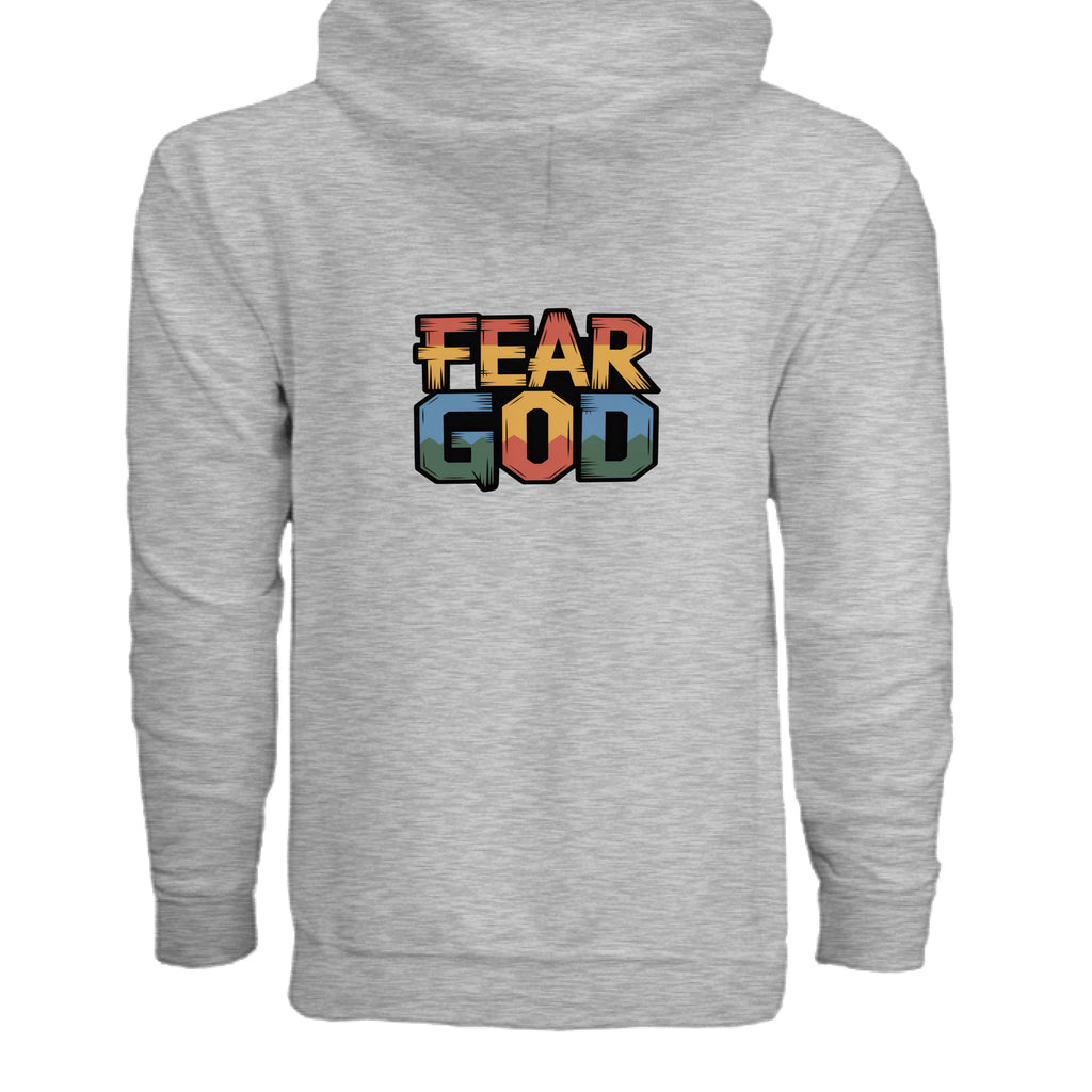 No Fear Full-Zip Hoodie – Premium Fleece with Metal Zipper – ASH - G186 - BACK