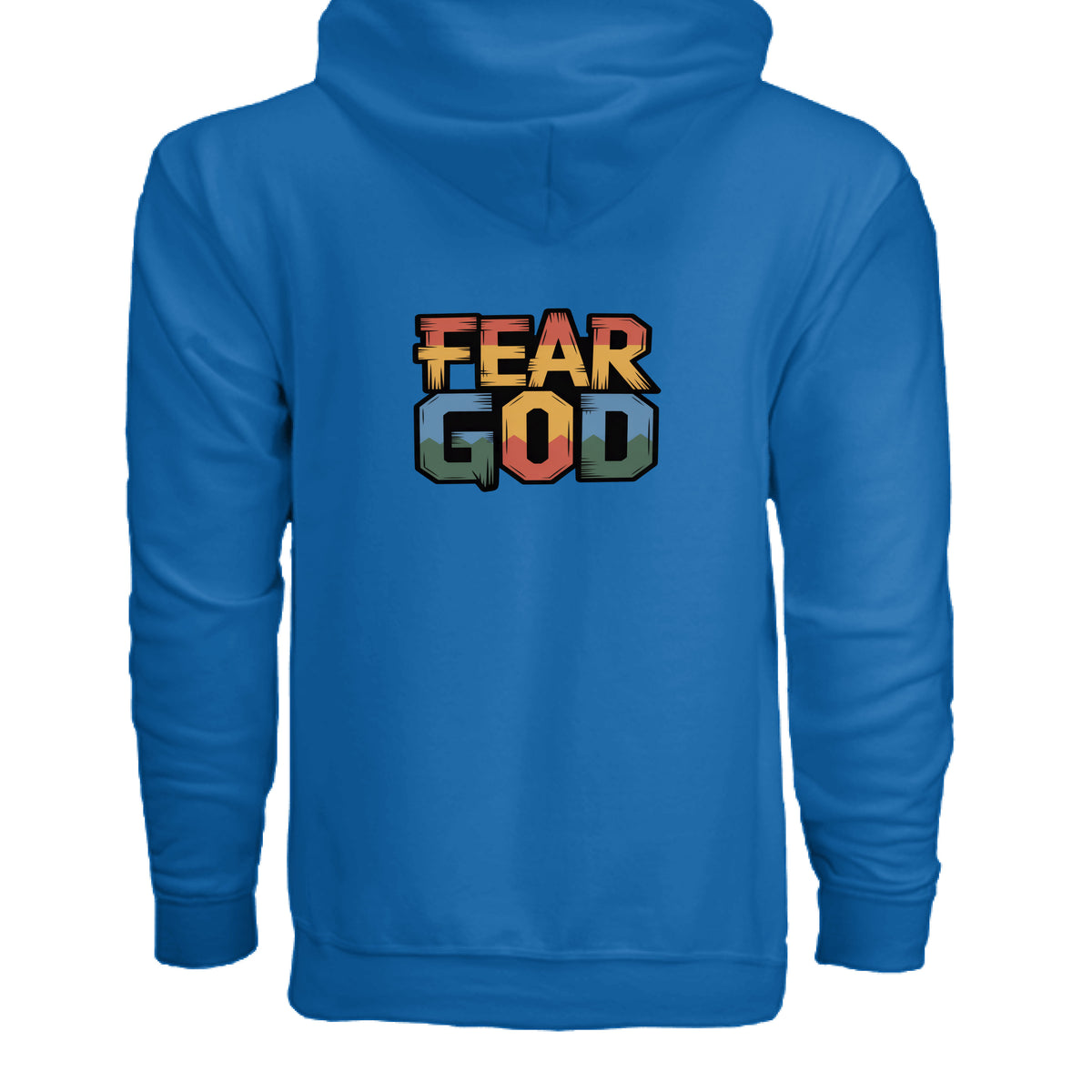 No Fear Full-Zip Hoodie – Premium Fleece with Metal Zipper – ROYAL - G186 - BACK