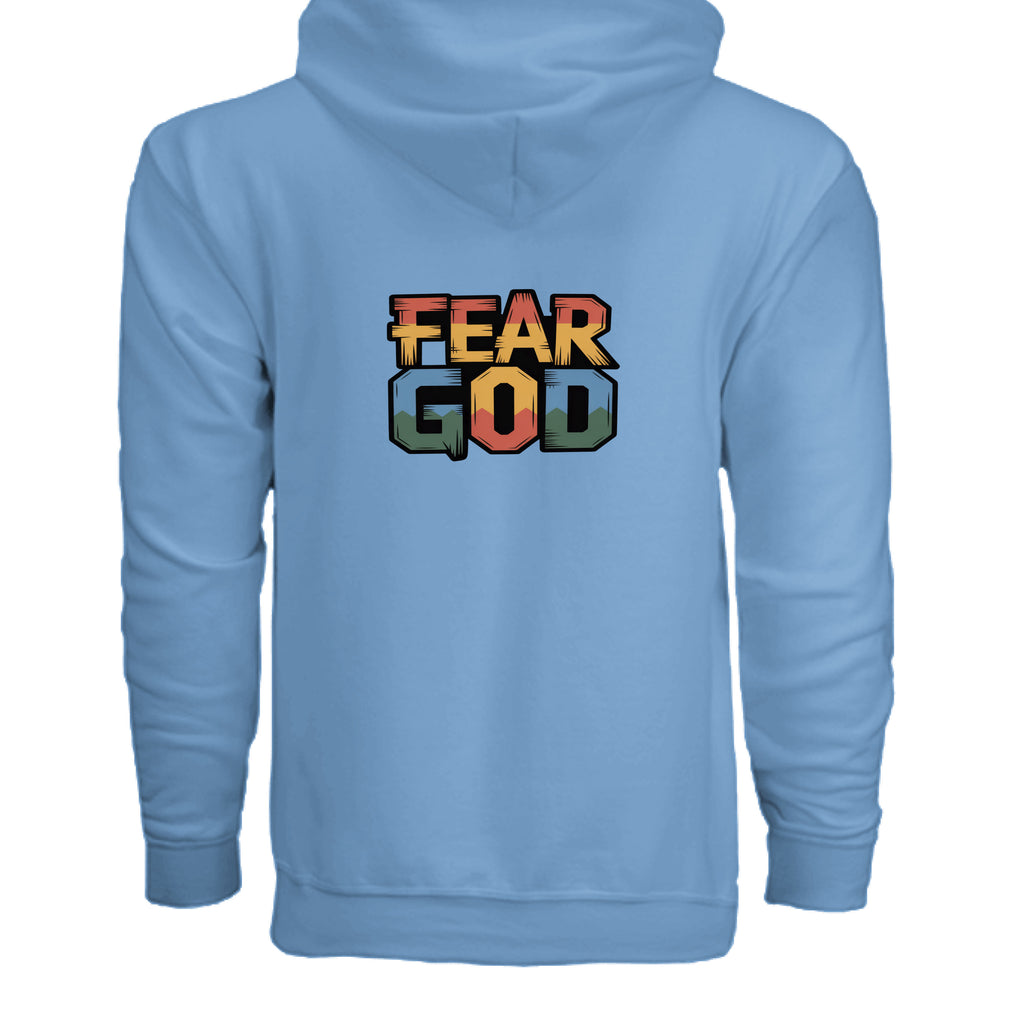No Fear Full-Zip Hoodie – Premium Fleece with Metal Zipper – CAROLINA BLUE - G186 - BACK
