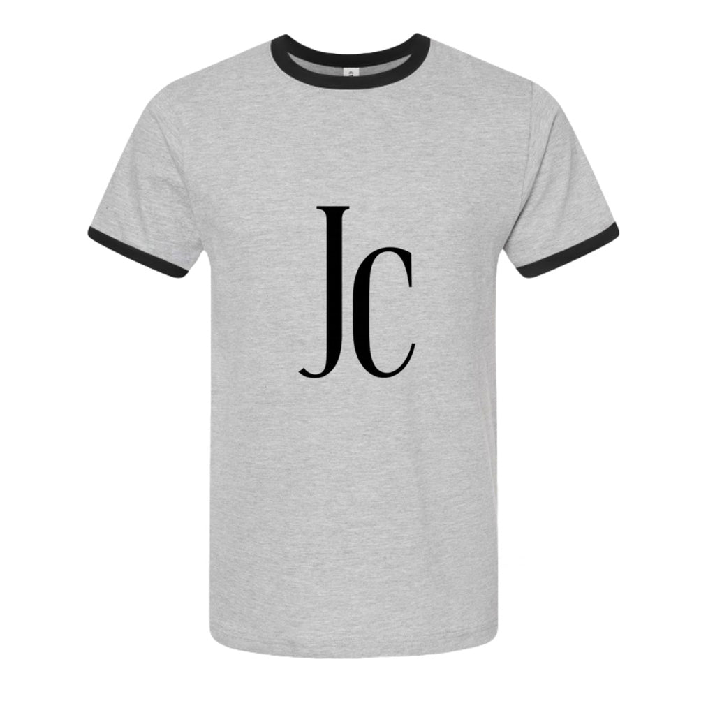 Roland’s Ways Fine Jersey Ringer Tee – Heather Grey/ Black - 246 - FRONT