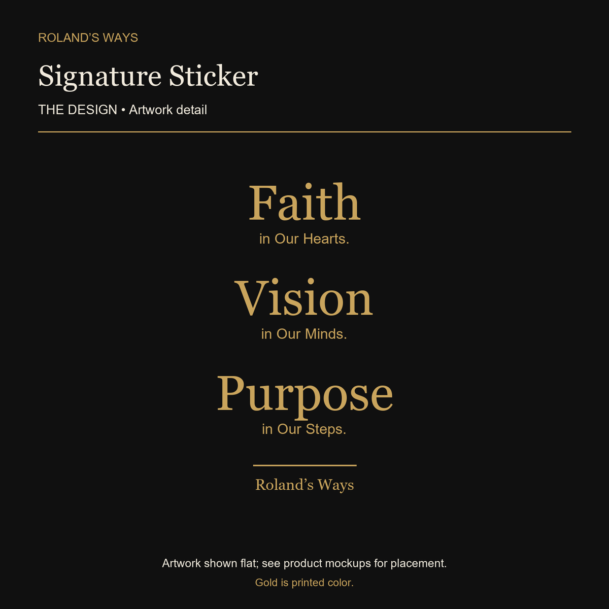 Signature Sticker — enlarged approved artwork detail, shown flat
