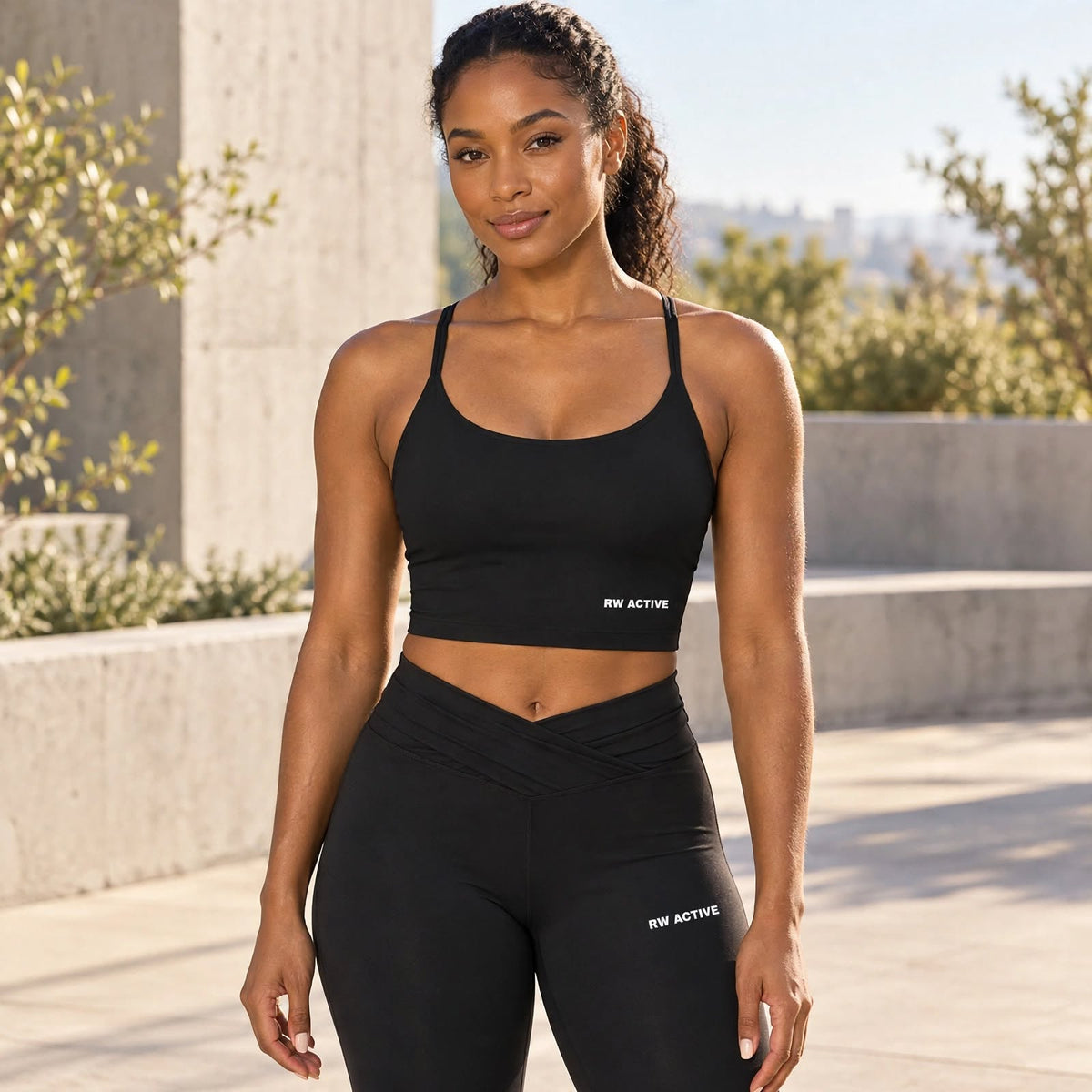 RW ACTIVE Women’s Luxe Sports Bra — Black — product image 8