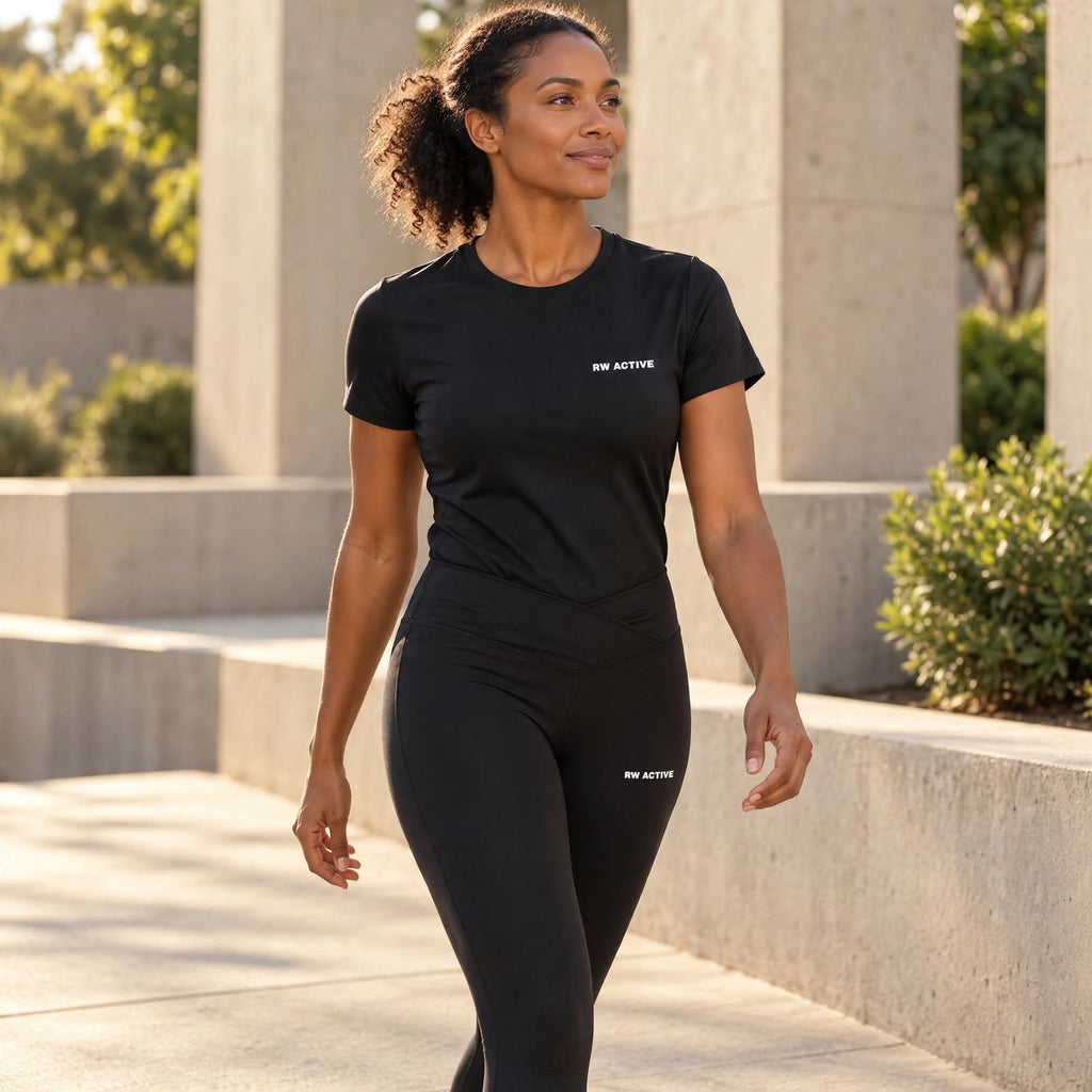 RW ACTIVE Women’s Luxe Fitted Tee — Black — product image 6