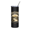 Faith for the Journey Stainless Steel Tumbler in black, front view