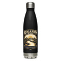 Faith for the Journey Stainless Steel Water Bottle in black, front view