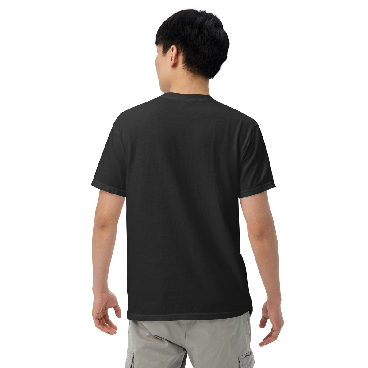 Faith for the Journey Heavyweight T-Shirt in black, back view