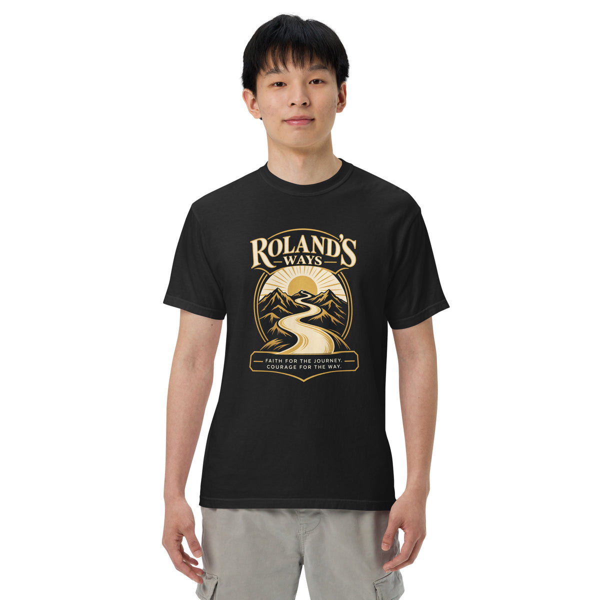 Roland’s Ways Faith for the Journey T-shirt, alternate front view
