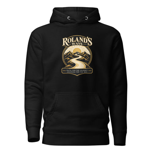 Faith for the Journey Premium Hoodie in black, front view